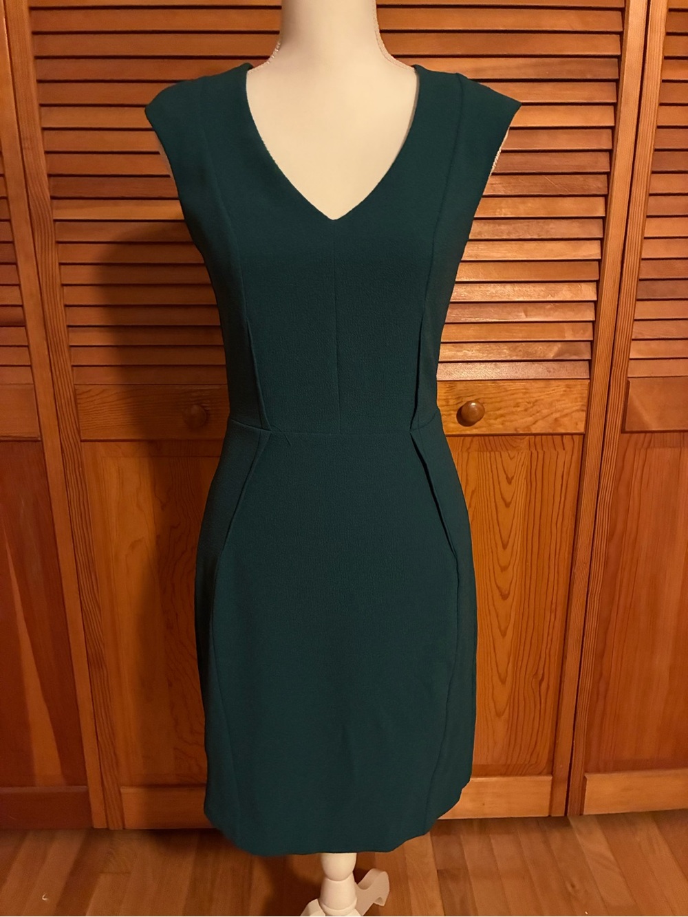 H&M Teal V-Neck Cap Sleeve Sheath Dress